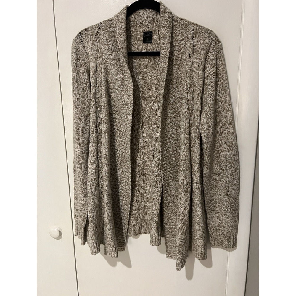 Madison Lilly Size Small Cable Knit‎ Cardigan Sweater Beige Open Front
